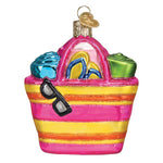 Old World Christmas Beach Bag Ornament - hand-blown glass Christmas tree ornament (view 5)