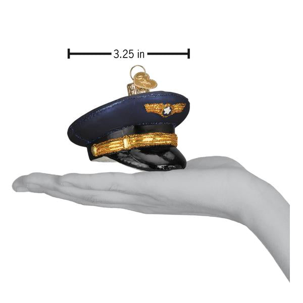 Old World Christmas Pilot's Cap Ornament - hand-blown glass Christmas tree ornament (view 6)