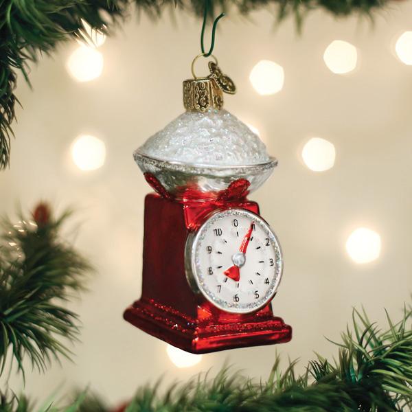 Old World Christmas Kitchen Scale Ornament - hand-blown glass Christmas tree ornament