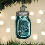 Old World Christmas Mason Jar Ornament - hand-blown glass Christmas tree ornament