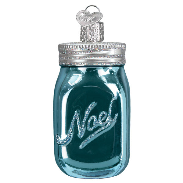 Old World Christmas Mason Jar Ornament - hand-blown glass Christmas tree ornament (view 3)