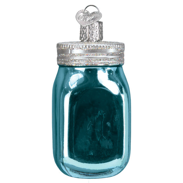 Old World Christmas Mason Jar Ornament - hand-blown glass Christmas tree ornament (view 4)