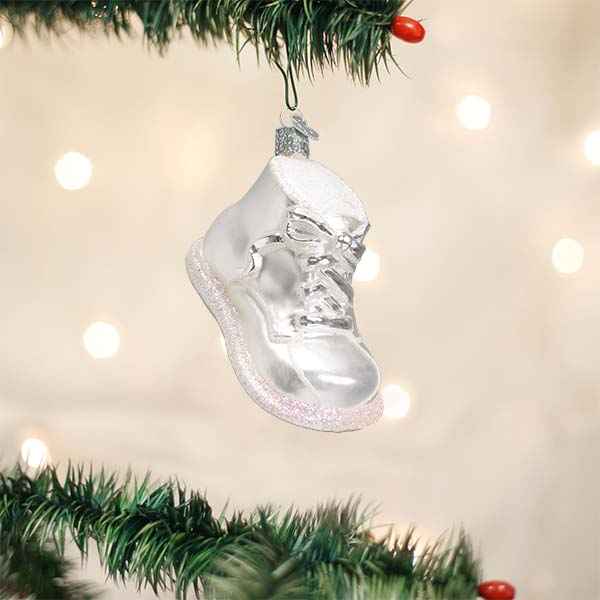 White Baby Shoe Ornament