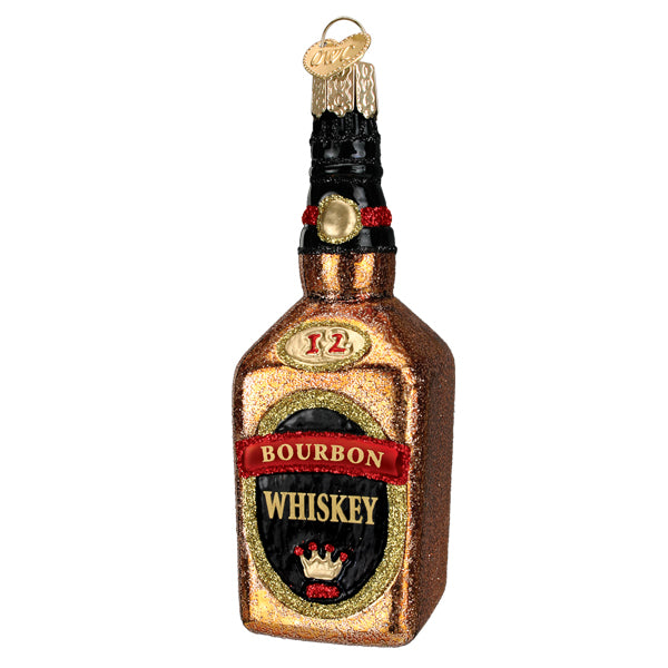 Old World Christmas Bourbon Bottle Ornament - hand-blown glass Christmas tree ornament (view 3)