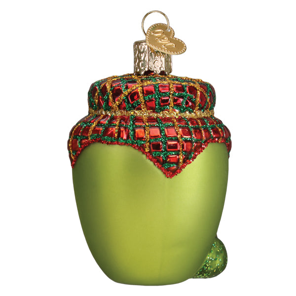 Old World Christmas Jar Of Olives Ornament - hand-blown glass Christmas tree ornament (view 4)