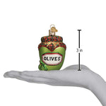 Old World Christmas Jar Of Olives Ornament - hand-blown glass Christmas tree ornament (view 6)