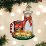 Old World Christmas Santa's Milk & Cookies Ornament - hand-blown glass Christmas tree ornament