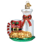 Old World Christmas Santa's Milk & Cookies Ornament - hand-blown glass Christmas tree ornament (view 3)
