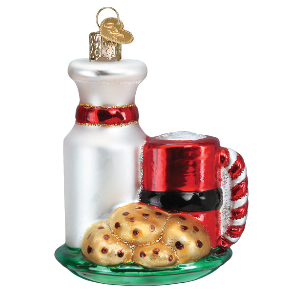 Old World Christmas Santa's Milk & Cookies Ornament - hand-blown glass Christmas tree ornament (view 4)
