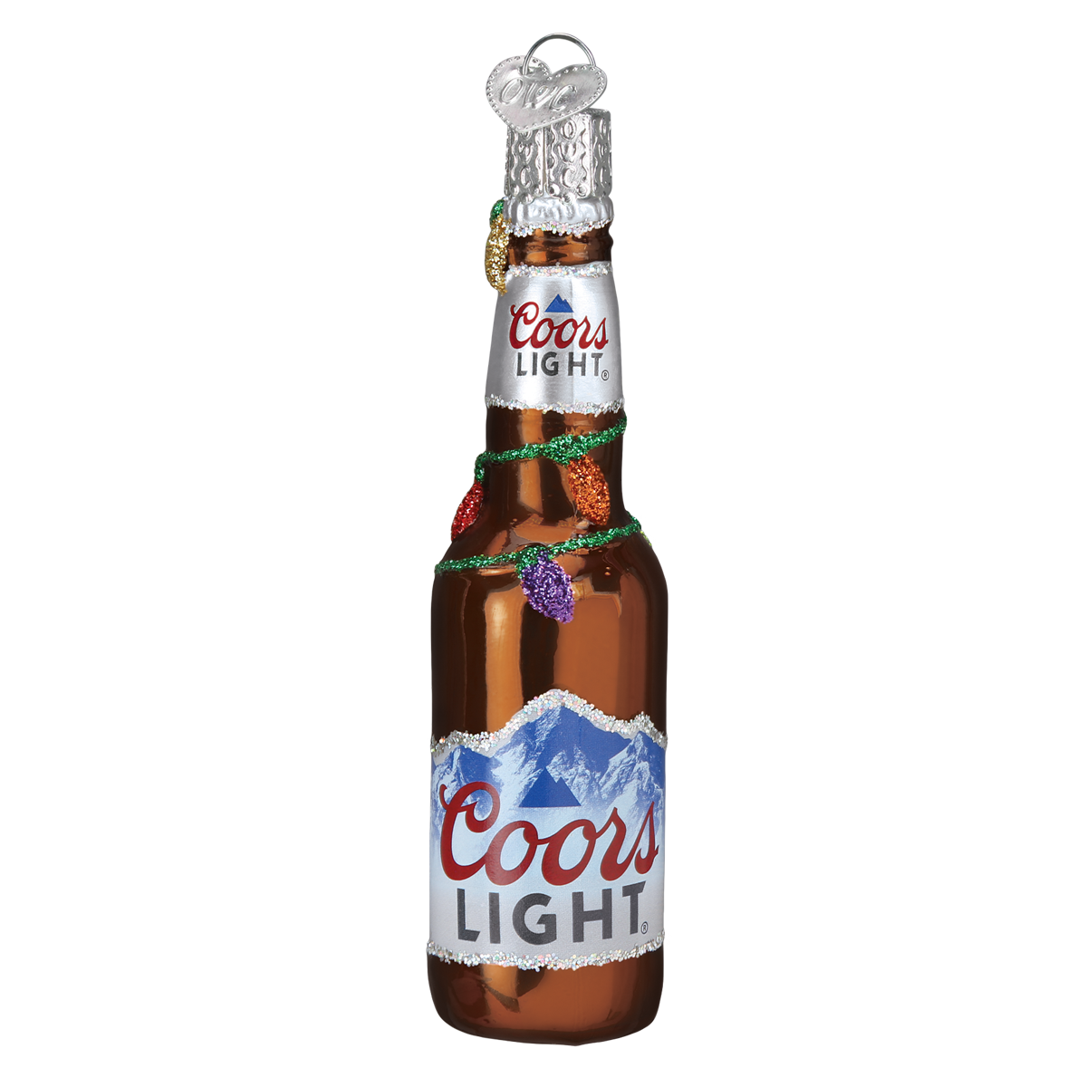 Old World Christmas Holiday Coors Light Bottle Ornament - hand-blown glass Christmas tree ornament (view 3)