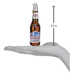 Old World Christmas Holiday Coors Light Bottle Ornament - hand-blown glass Christmas tree ornament (view 6)