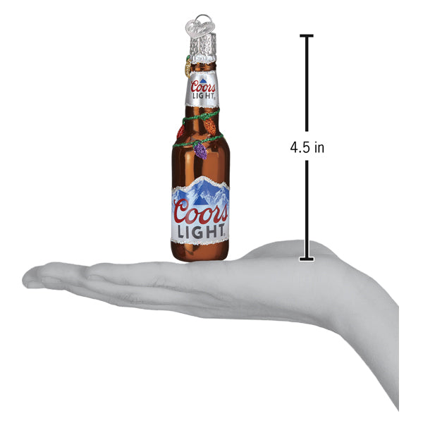 Old World Christmas Holiday Coors Light Bottle Ornament - hand-blown glass Christmas tree ornament (view 6)