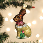 Old World Christmas Chocolate Easter Bunny Ornament - hand-blown glass Christmas tree ornament