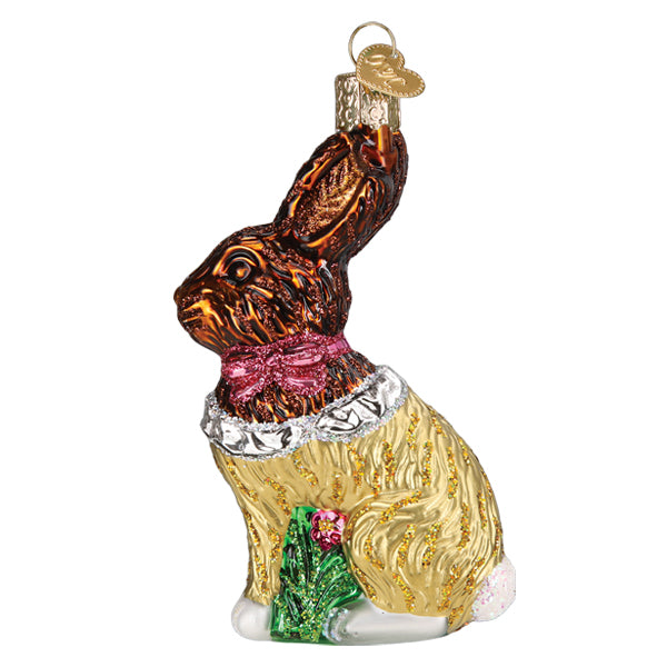 Old World Christmas Chocolate Easter Bunny Ornament - hand-blown glass Christmas tree ornament (view 3)