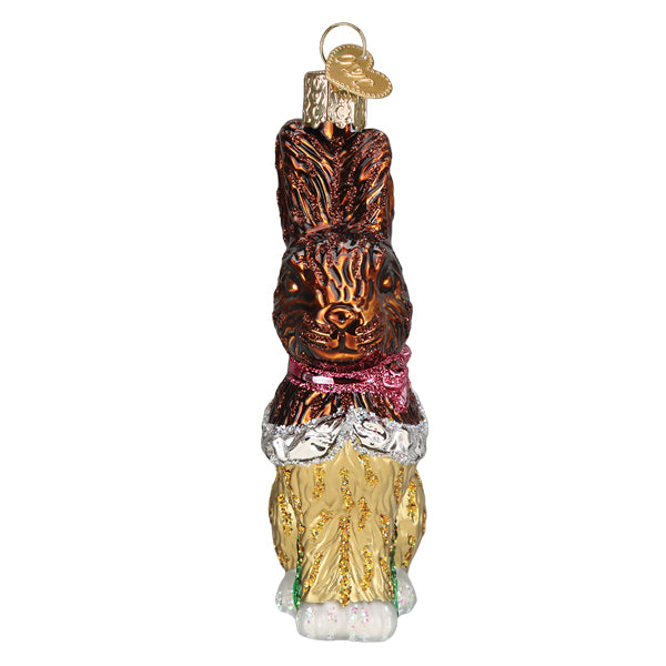 Old World Christmas Chocolate Easter Bunny Ornament - hand-blown glass Christmas tree ornament (view 5)
