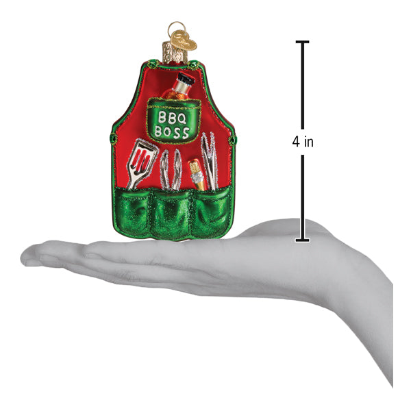 Old World Christmas BBQ Apron Ornament - hand-blown glass Christmas tree ornament (view 6)
