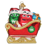 Old World Christmas M&M'S In Sleigh Ornament - hand-blown glass Christmas tree ornament (view 3)