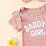 Flounced Sleeve Romper Fake Drawstring Shorts Two-piece Set - Cindi Book