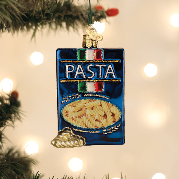 Old World Christmas Box Of Pasta Ornament - hand-blown glass Christmas tree ornament