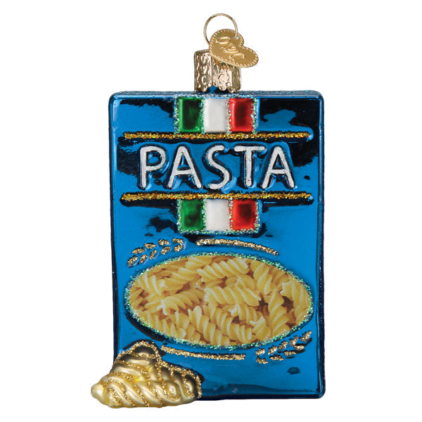 Old World Christmas Box Of Pasta Ornament - hand-blown glass Christmas tree ornament (view 3)