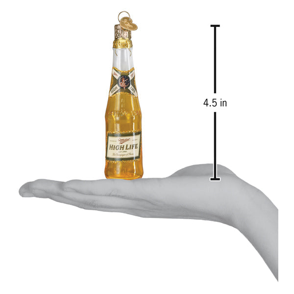 Old World Christmas Miller High Life Bottle Ornament - hand-blown glass Christmas tree ornament (view 6)