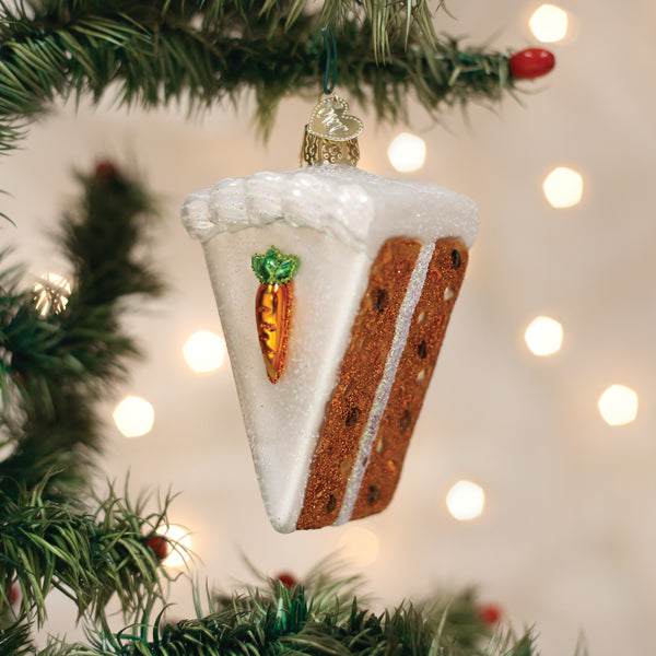 Old World Christmas Carrot Cake Ornament - hand-blown glass Christmas tree ornament