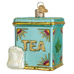 Old World Christmas Tea Tin Ornament - hand-blown glass Christmas tree ornament (view 3)