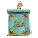 Old World Christmas Tea Tin Ornament - hand-blown glass Christmas tree ornament (view 4)