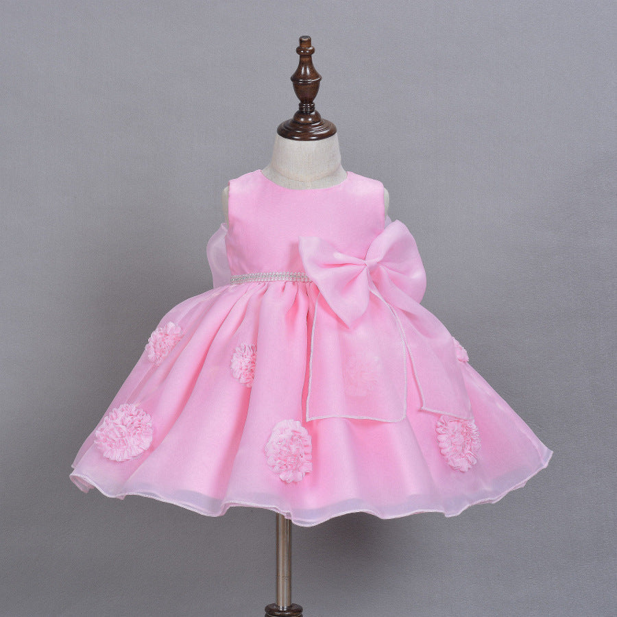 The Spring And Summer Of Years Old Female Infant Baby Child Princess Dress Girls DressPink Flower Girl Dress Skirt - Cindi Book