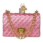 Old World Christmas Quilted Purse Ornament - hand-blown glass Christmas tree ornament (view 3)