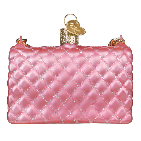Old World Christmas Quilted Purse Ornament - hand-blown glass Christmas tree ornament (view 4)