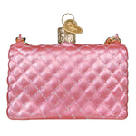 Old World Christmas Quilted Purse Ornament - hand-blown glass Christmas tree ornament (view 4)