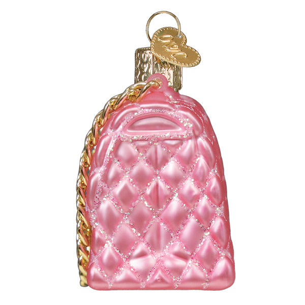 Old World Christmas Quilted Purse Ornament - hand-blown glass Christmas tree ornament (view 5)