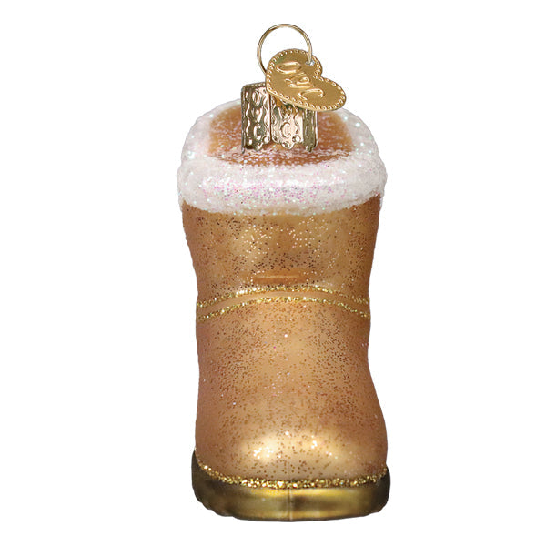 Old World Christmas Sheepskin Boot Ornament - hand-blown glass Christmas tree ornament (view 5)
