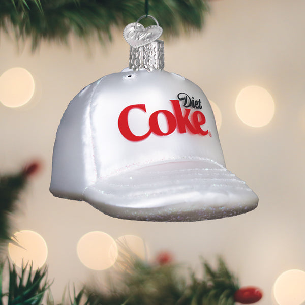 Old World Christmas Diet Coke Baseball Cap Ornament - hand-blown glass Christmas tree ornament