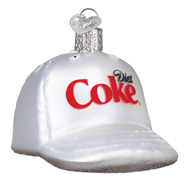 Old World Christmas Diet Coke Baseball Cap Ornament - hand-blown glass Christmas tree ornament (view 3)