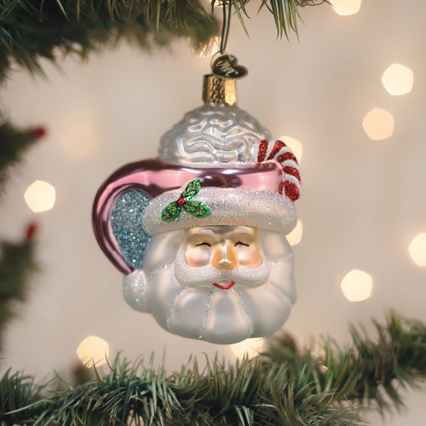 Old World Christmas Papa Noel Mug Ornament - hand-blown glass Christmas tree ornament