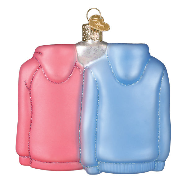 Old World Christmas Mr. & Mrs. Hoodies Ornament - hand-blown glass Christmas tree ornament (view 3)