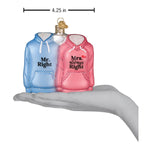 Old World Christmas Mr. & Mrs. Hoodies Ornament - hand-blown glass Christmas tree ornament (view 5)