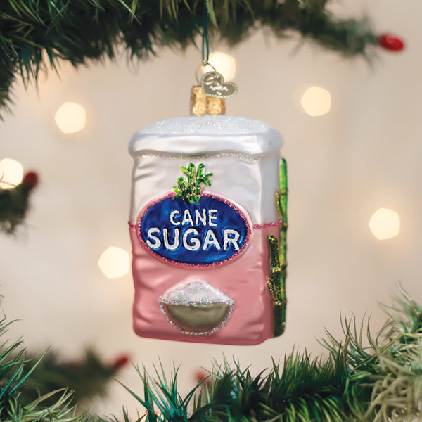 Old World Christmas Bag Of Sugar Ornament - hand-blown glass Christmas tree ornament
