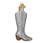 Old World Christmas Glittered Boot Ornament - hand-blown glass Christmas tree ornament (view 2)