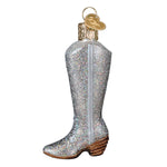 Old World Christmas Glittered Boot Ornament - hand-blown glass Christmas tree ornament (view 3)