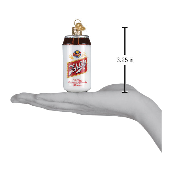 Old World Christmas Schlitz Beer Can Ornament - hand-blown glass Christmas tree ornament (view 5)