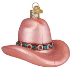 Old World Christmas Cowgirl Hat Ornament - hand-blown glass Christmas tree ornament (view 2)