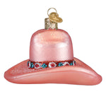 Old World Christmas Cowgirl Hat Ornament - hand-blown glass Christmas tree ornament (view 4)