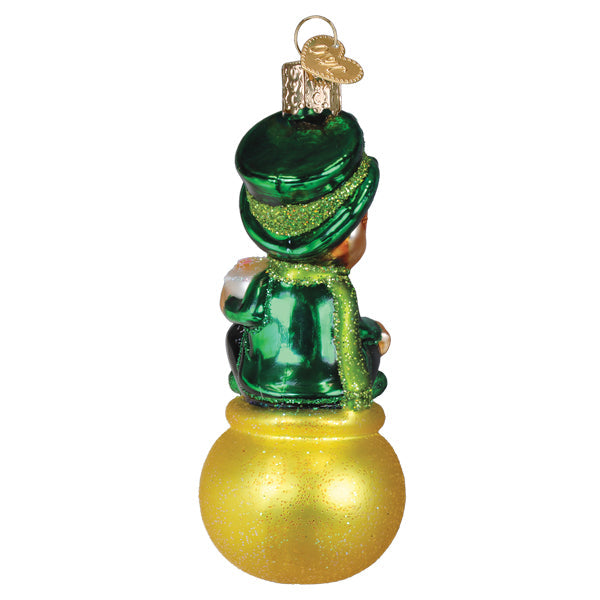 Old World Christmas Lucky The Leprechaun Ornament - hand-blown glass Christmas tree ornament (view 4)