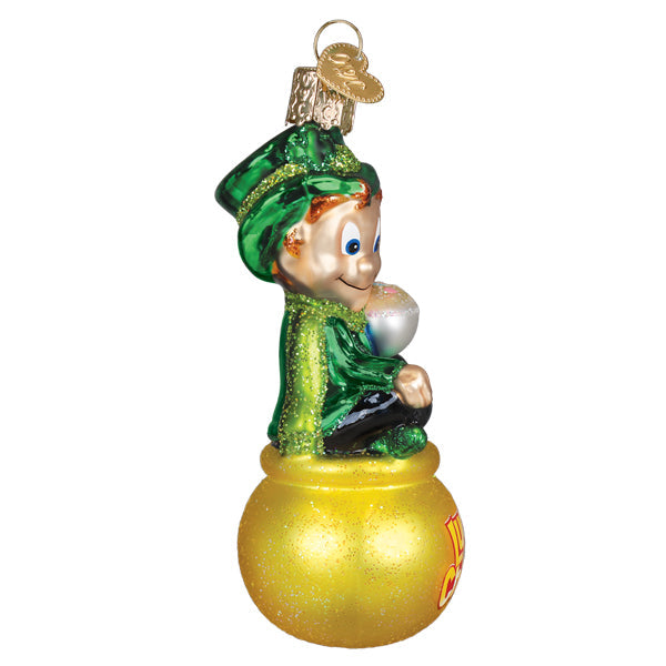 Old World Christmas Lucky The Leprechaun Ornament - hand-blown glass Christmas tree ornament (view 3)