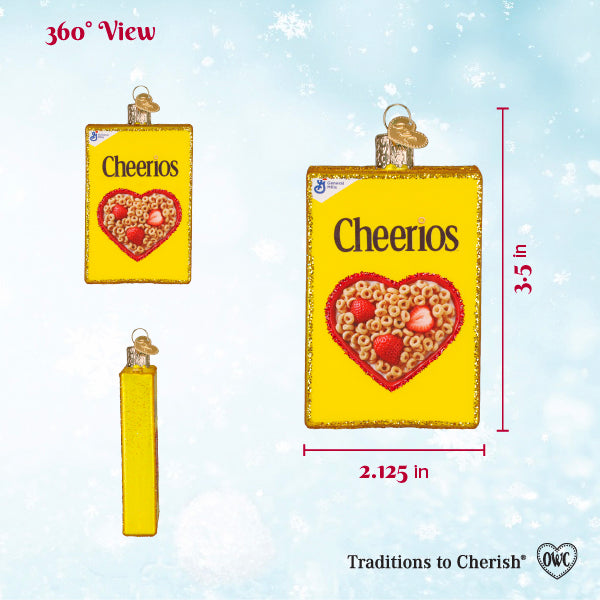 Old World Christmas Cheerios Box Ornament - hand-blown glass Christmas tree ornament (view 5)