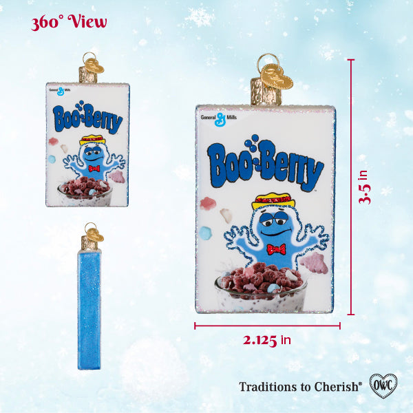 Old World Christmas Boo Berry Box Ornament - hand-blown glass Christmas tree ornament (view 6)
