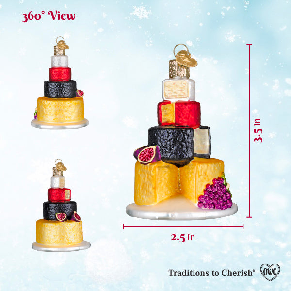Old World Christmas Cheese Tower Ornament - hand-blown glass Christmas tree ornament (view 6)